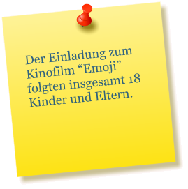 Der Einladung zum Kinofilm “Emoji” folgten insgesamt 18 Kinder und Eltern.